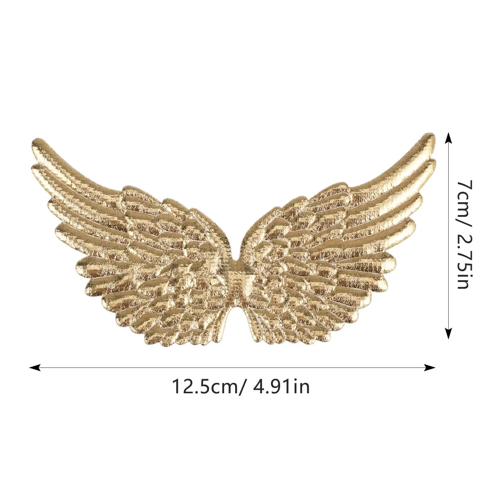 12 PCS Crafts Angel Wings Decoration Baby Fairy Embossed Gold Appliqué Miniature