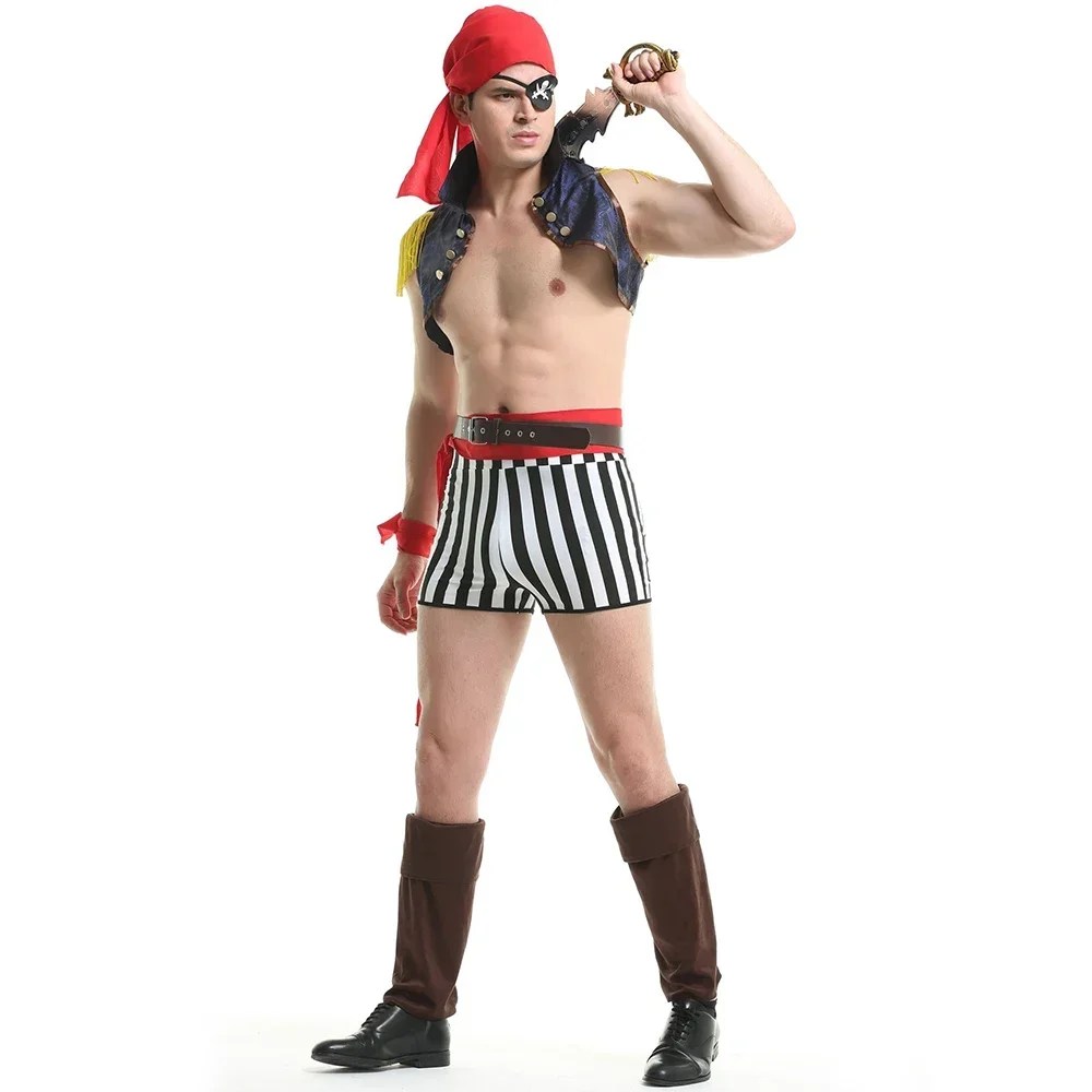 

Pirates of the Caribbean Costume for Men Adult Halloween Game Role Pirate Cosplay Man Carnival Party Fancy Dress Uniform Outfits