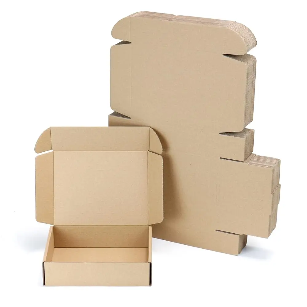 

25 упаковок почтовых коробок 8 x 6 x 2 дюйма, маленькие гофрированные картонные коробки, упаковочные коробки для подарков, почтовых отправлений, малого бизнеса