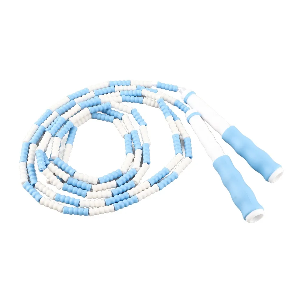 Rope Skipping PP Plastic Segmented Jumping Rope Soft Beaded Anti-Slip Handle Beaded Jump Rope Skipping Rope Keeping Fit