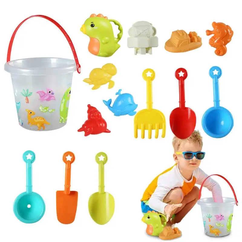 

Sand Toys 14pcs Toddler Bucket Beach Set Kids Travel Friendly Beach Set Bucket Shovel Sand Molds Sand Toys For Toddler Kids