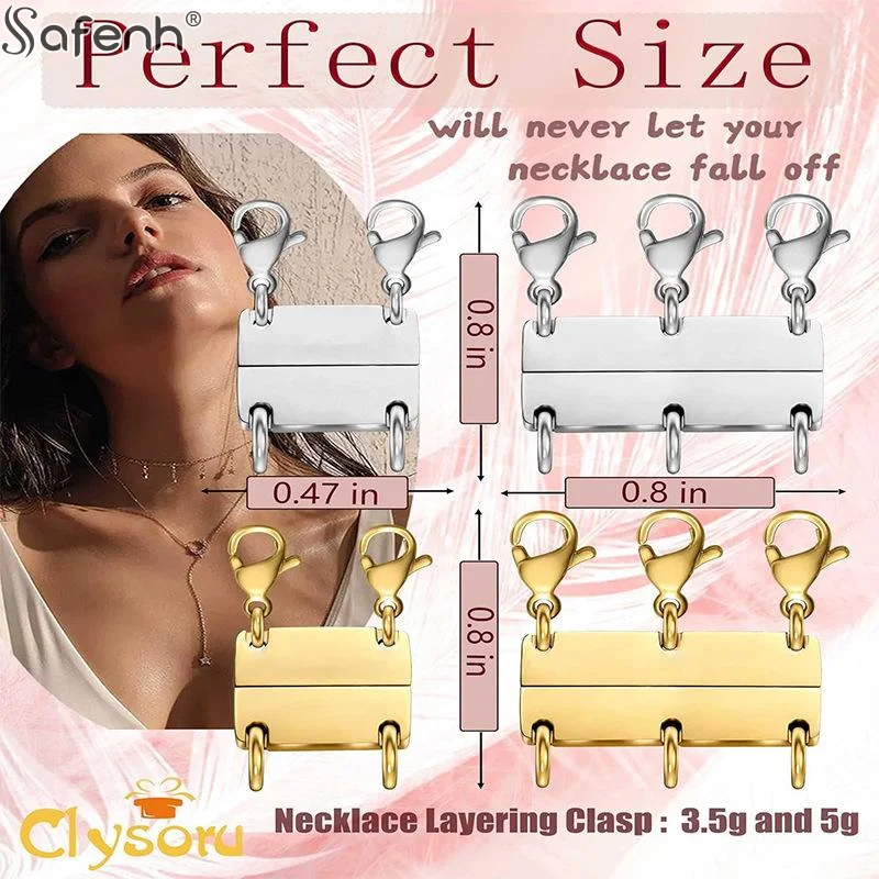 1 Pcs Multi-layer Necklace Clasp Magnetic Necklace Separator For Layered Multi-strand Jewelry Connector Slide Tube Fastener