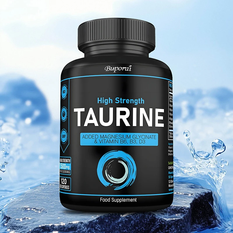 

Taurine — помогает снизить здоровье сердца, мозга и нервной системы, улучшает силу мышц, повышает энергию и снижает усталость.
