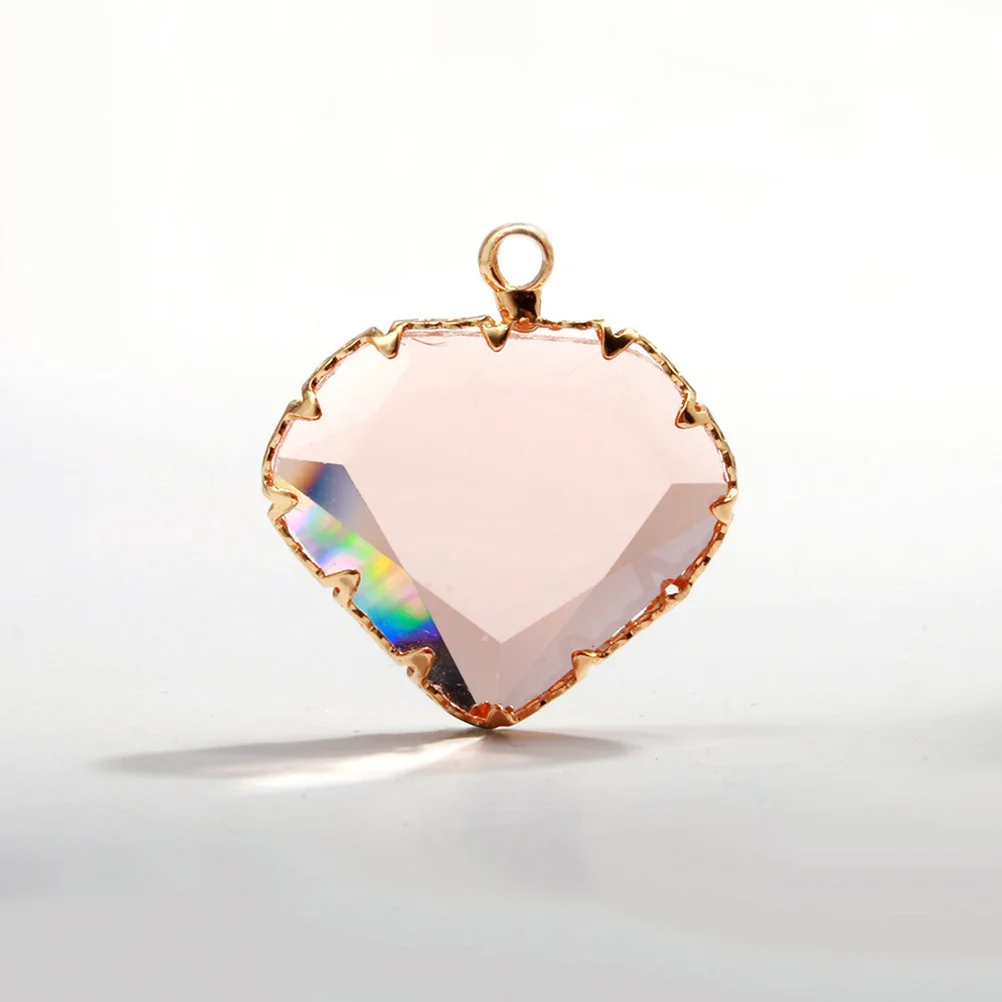 

7Pcs Geometric Heart Crystal Pendants DIY Jewelry Accessories for Necklace Bracelet Keychain Charms Heart Pendants