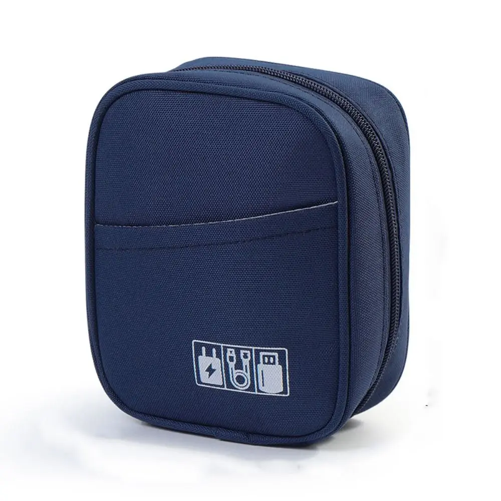 

Oxford Travel Cable Bag Shockproof Solid Color Digital Storage Pouch Multi-layer Electronic Accessory Storage Bag