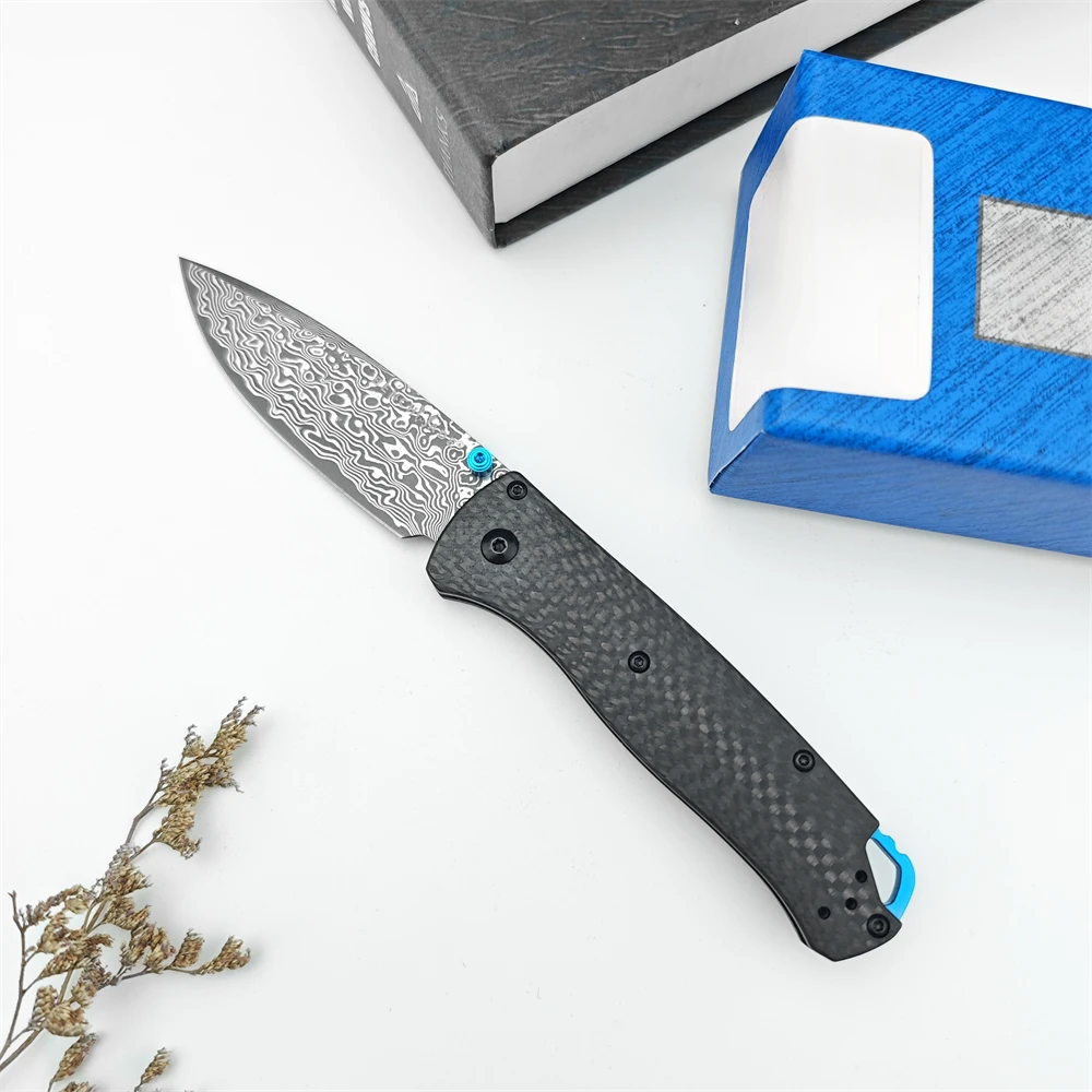 BM535 Carbon fiber Horse folding knife Carbon fiber handle Outdoor Camping EDC tool self-defense tactical hunting pocket knife