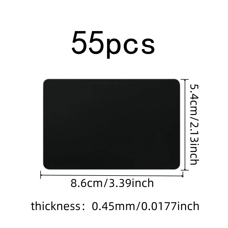 55 pcs 0.45mm Laser Engraving Cards Durable Scratch Resistant, designed for Metal ID Tags, Perfect for Laser Marking