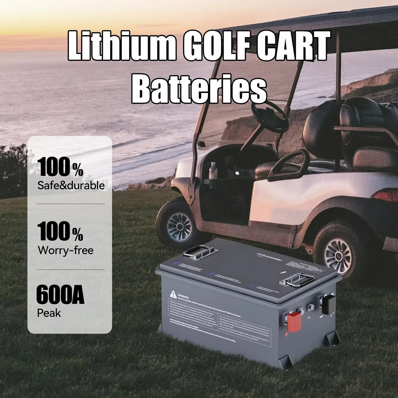 LiFePO4 Battery 48V 150AH 7680wh for Electric Marine Rv Golf Carts