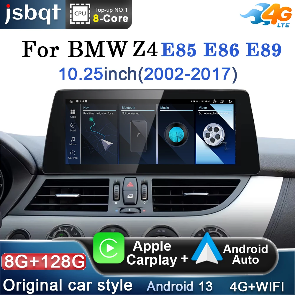 10,25-дюймовый Android 12, беспроводной CarPlay AUTO для BMW Z4 E85 E86 E89 CIC NBT автомобильные мультимедийные видеоплееры, GPS-навигация, Bluetooth