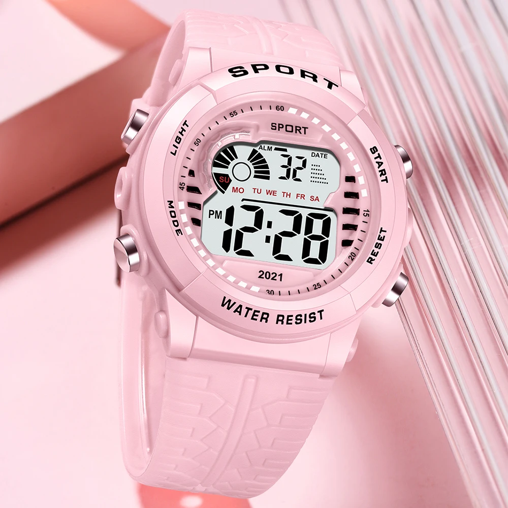 Sunlifex Women Digital Watch Sports Watches Timing Function Alarm Clock Waterproof Digital Watch Military Clock Large Screen