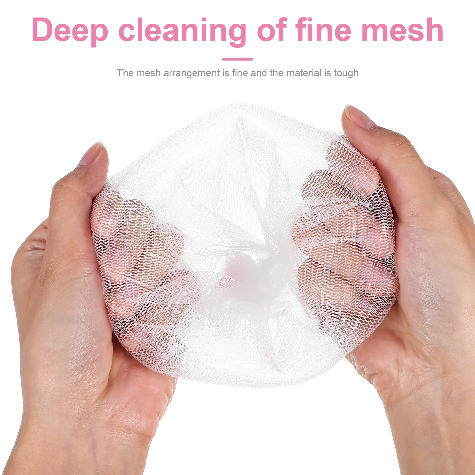 

3 pcs Mesh Bags Sturdy Pe Drawstring Saver Foaming Pouch Storage Bag Face Body Cleanser Soap Pouches Foam Soap Bag Reusable