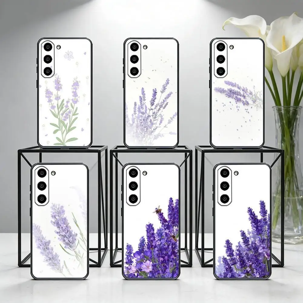 

Lavender Purple Flowers Phone Case For Samsung Galaxy A73,A72,A71,A70,A53,A52,A51,Others Soft Black Cover