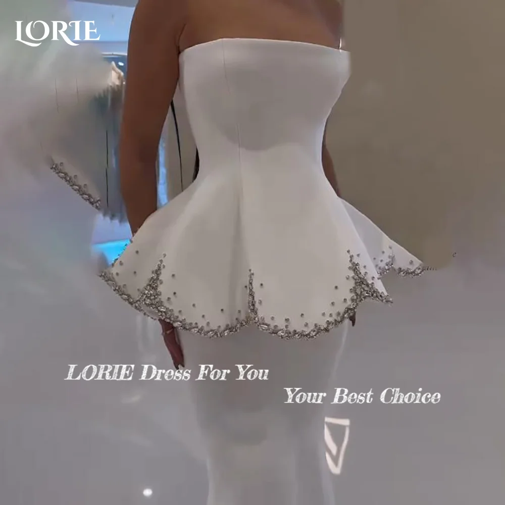 LORIE Shiny Mermaid Wedding Dresses Two Pieces Sweetheat  Bride Gown Backless Princess Bridal Gown vestidos de novia Customized