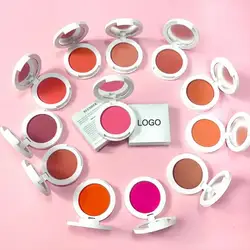 5pcs Free Print Logo Face Blush Palette Natural Pink Cheek Waterproof Silky Orange Powder Blusher Wholesale Beauty Products