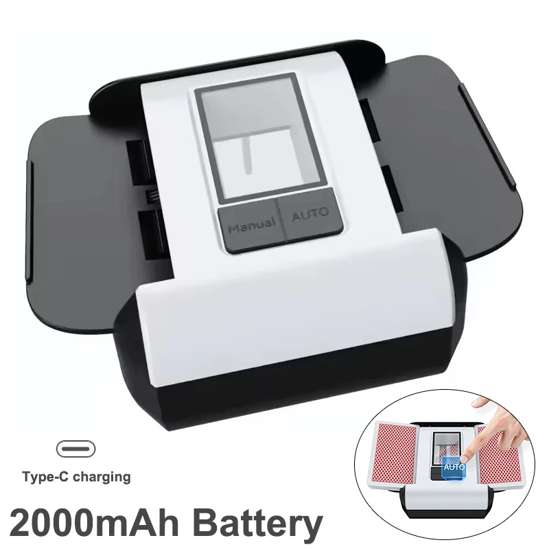 

2000 мАч перезаряжаемая портативная электрическая автоматическая машина для тасования карт миксер для покерных карт инструмент Type-C для игр и вечеринок