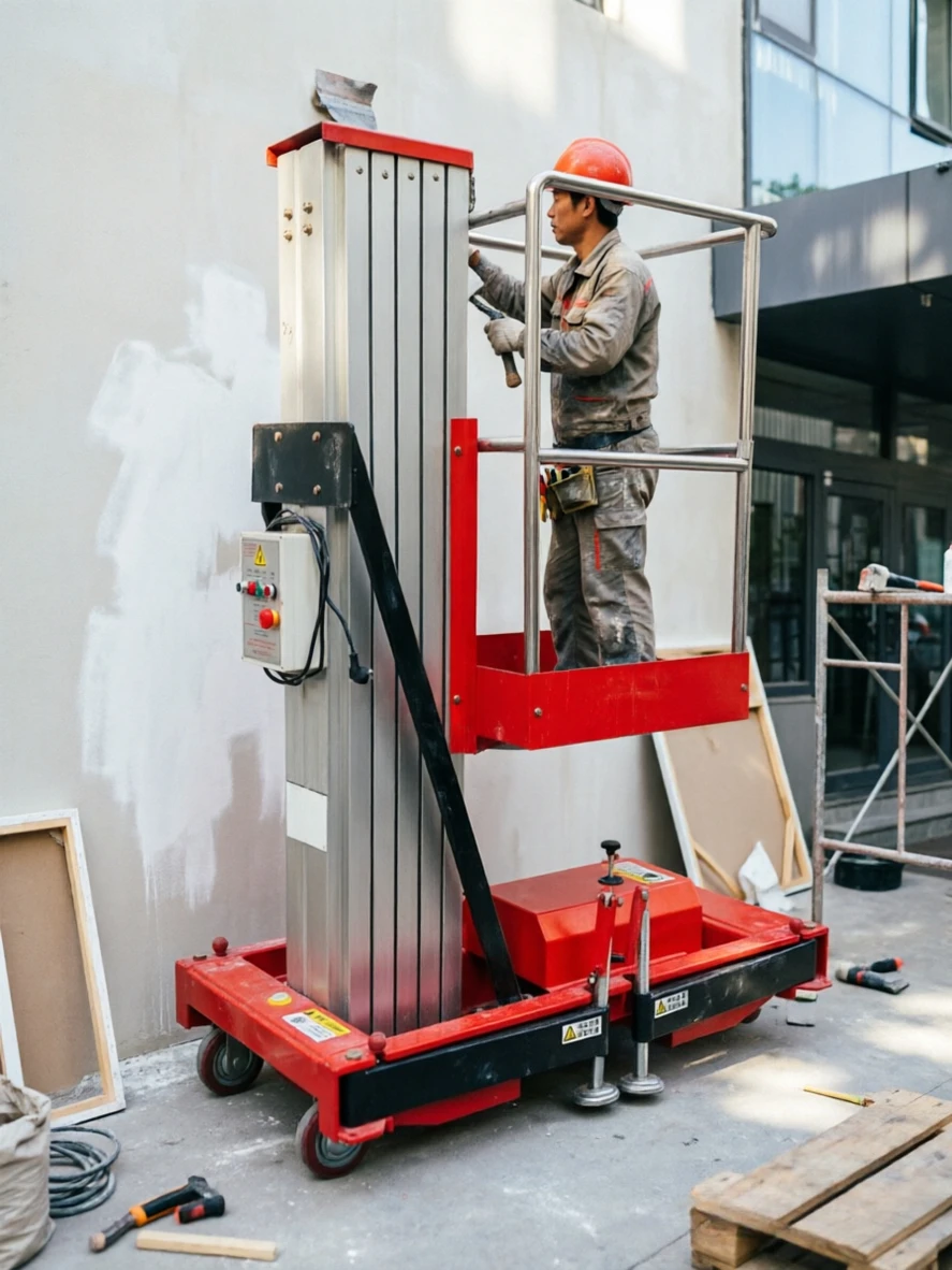 Four Mast High Lift Aluminum Work Platform For Large Factory Workshop Installation Corrosion Resistant Aluminum Alloy Lifter