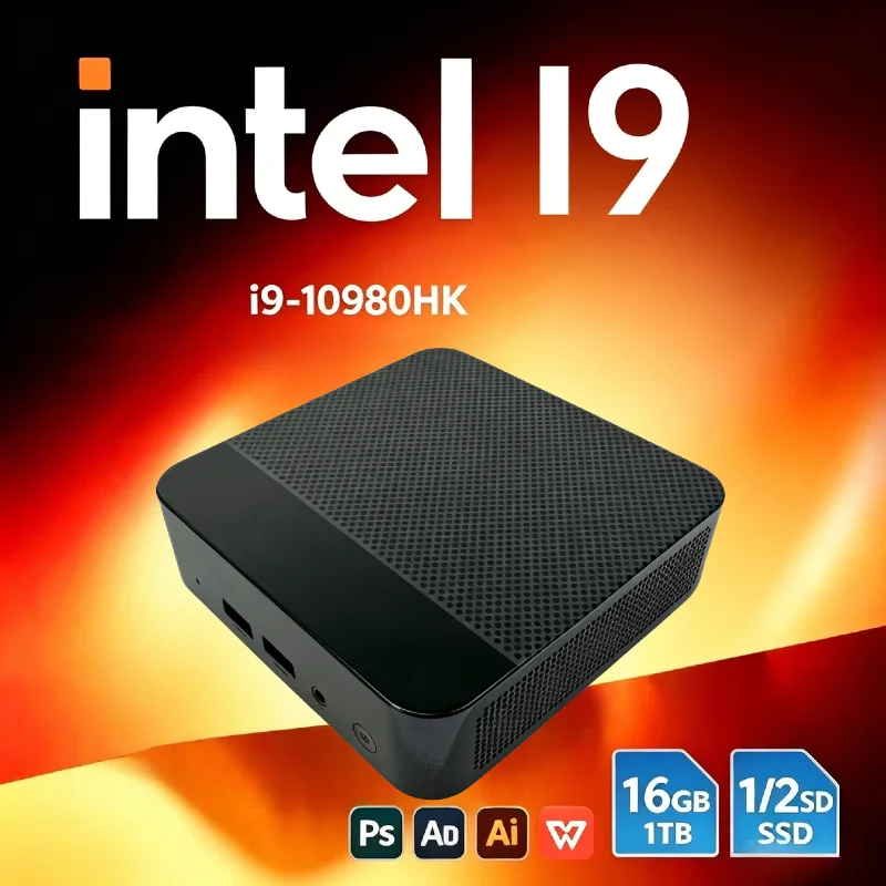 Intel Core i9-10980HK Mini PC 16GB  RAM 1TB 2TB SSD M.2 Portable PC Gamer UHD Graphics Desktop Computer i9 MINIPC