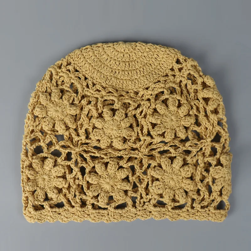 Mesh Knit Hat Women Knit Beanie Openwork Loose Accessory For Summer Casual Headwear