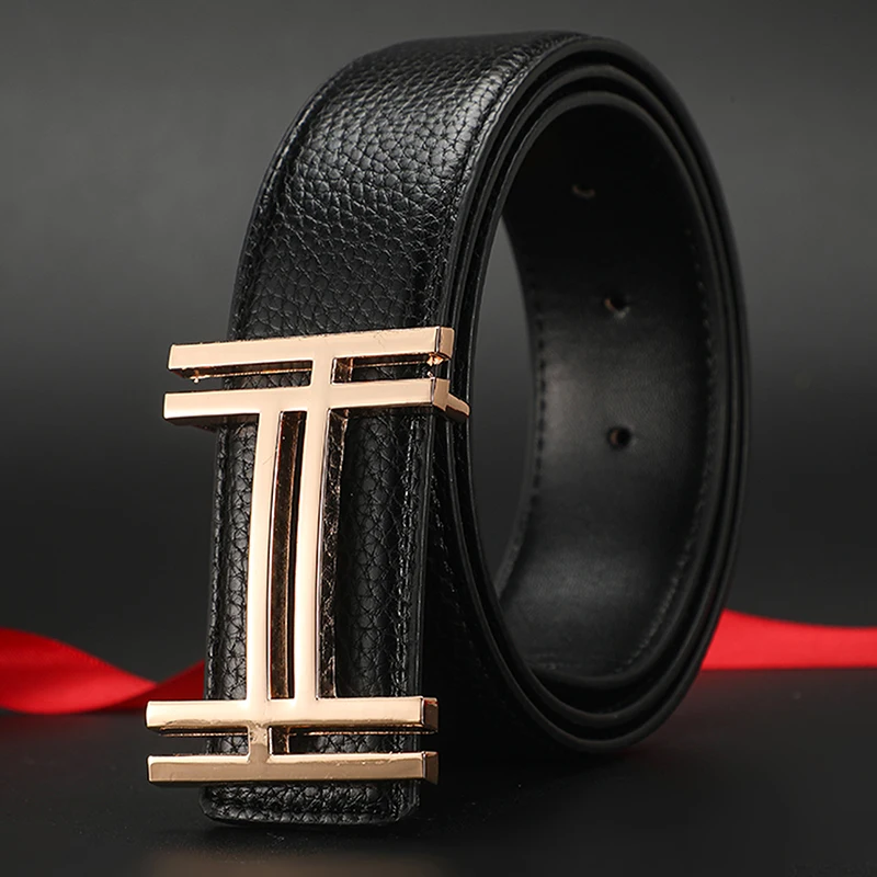 High-Quality Wide Designer Leather Belt for Men