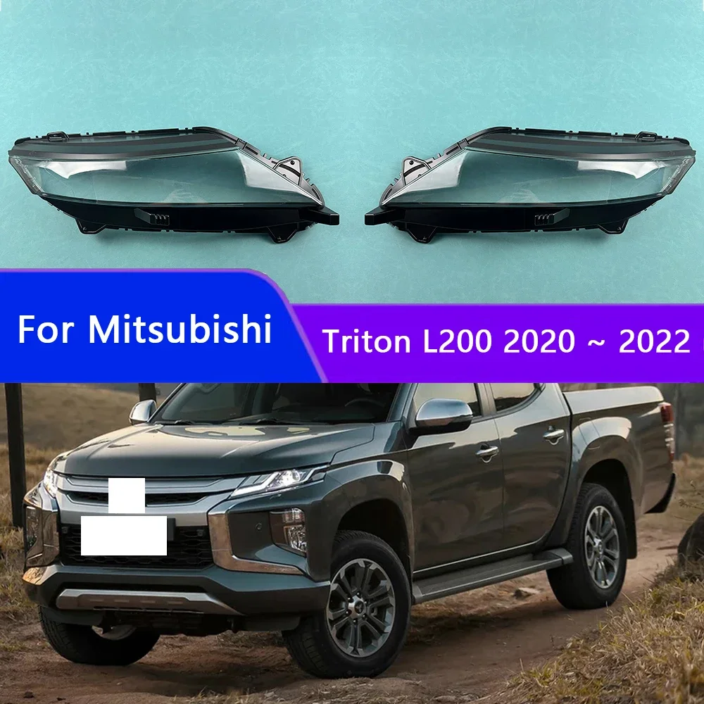 

For Mitsubishi Triton L200 2020 2021 2022 Car Accessories Headlamp Cover Transparent Lampshade Headlight Shell Lens Plexiglass