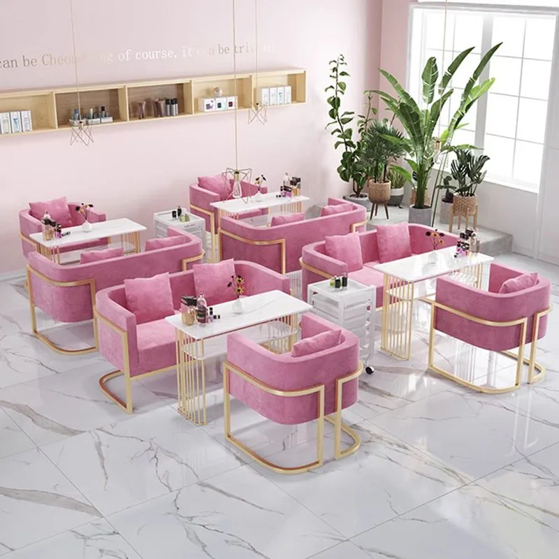 Luxury Organiser Nail Desk Design Professionals Aesthetic Nordic Nail Table Pink Salon Scrivania Per Unghie Manicure Furniture