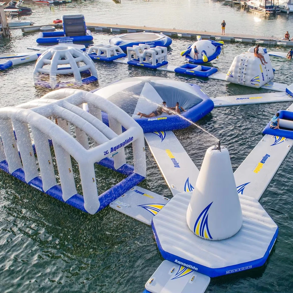 Customizable Large Inflatable  Aqua Sports Bouncer Castle New Design Floating Water Park for Amusement by Sea or Lake