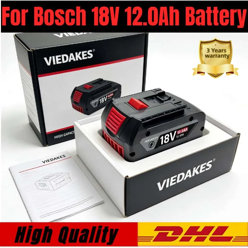 

NEW For Bosch Professional 18V12.0Ah Battery Pack, Compatible with GBA GBH GSR GSB, Replacement Battery for BAT618 BAT609 BAT620