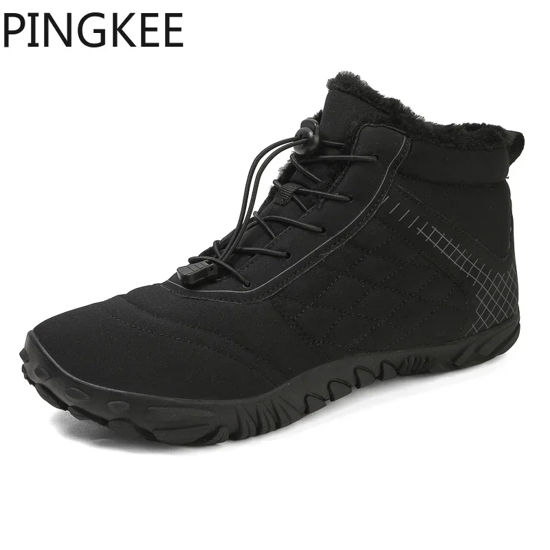 VENOCON PINGKEE Barefoot Wide ToeBox Shoes Men Women Winter Minimalist Sneakers Snow Hiking Boots Athletic Shoes Wide Feet