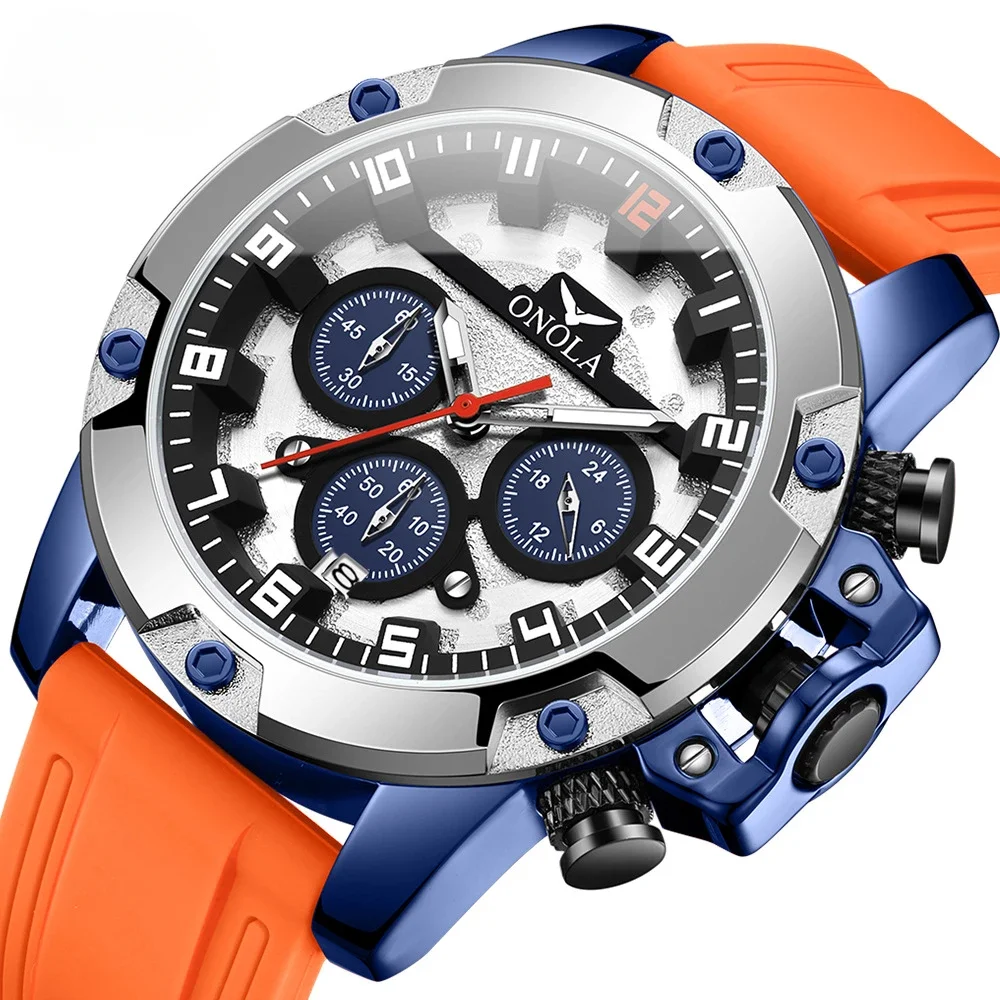 Montre-bracelet de sport à quartz pour homme, chronographe de mouvement, horloge à main militaire avec zones Shoes, cadeau masculin, 2025