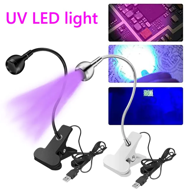 3W LED światło ultrafioletowe 4 ściemnialna jasność lampa biurkowa elastyczna lampa na gęsiej szyi zasilana przez USB lampa utwardzająca żel UV do fluorescencyjnej