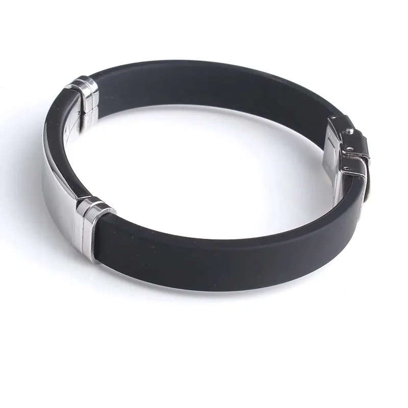 Individuelles Logo Name Silikon Armband Männer Punk Mode Schwarz Gravieren Text Id Armbänder Für Frauen Freunde Luxus Marke – Detail 5