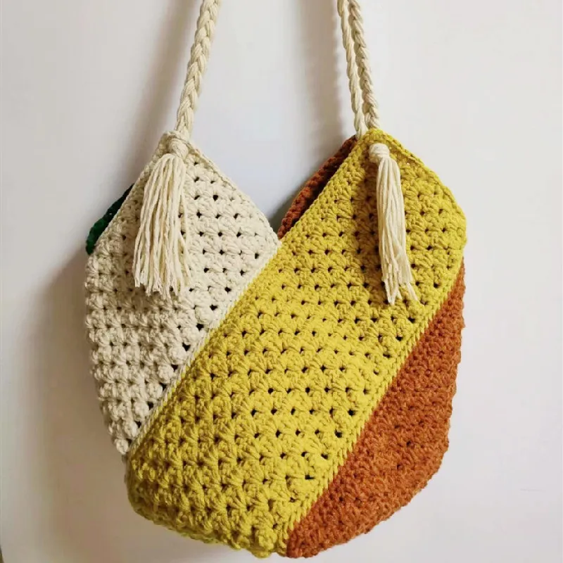 Imagem -05 - Bolsa de Ombro Oca Leve para Mulheres Bolsa de Verificador de Twire Handwoven Elegante e Simples Bolsa de Compras de Lazer