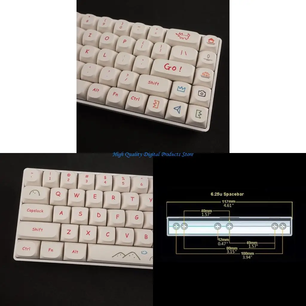 

U2JE 123-ключ PBT-Keycaps Dye-Sub для MX-переключателей.
