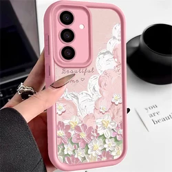 Flowers Case For Samsung Galaxy S25 S24 S23 S22 Ultra Plus S20 S21 FE A55 A54 A52 A53 A35 A14 A15 A16 A25 A34 Soft Phone Cover