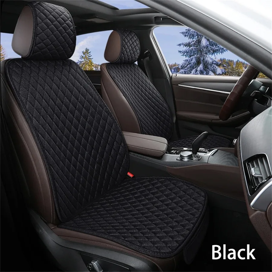 Linen Car Seat Covers for All Seasons Premium Flax Vehicle Seat Cushion Non-Slip Protector Universal Fits Most Van SUV Truck