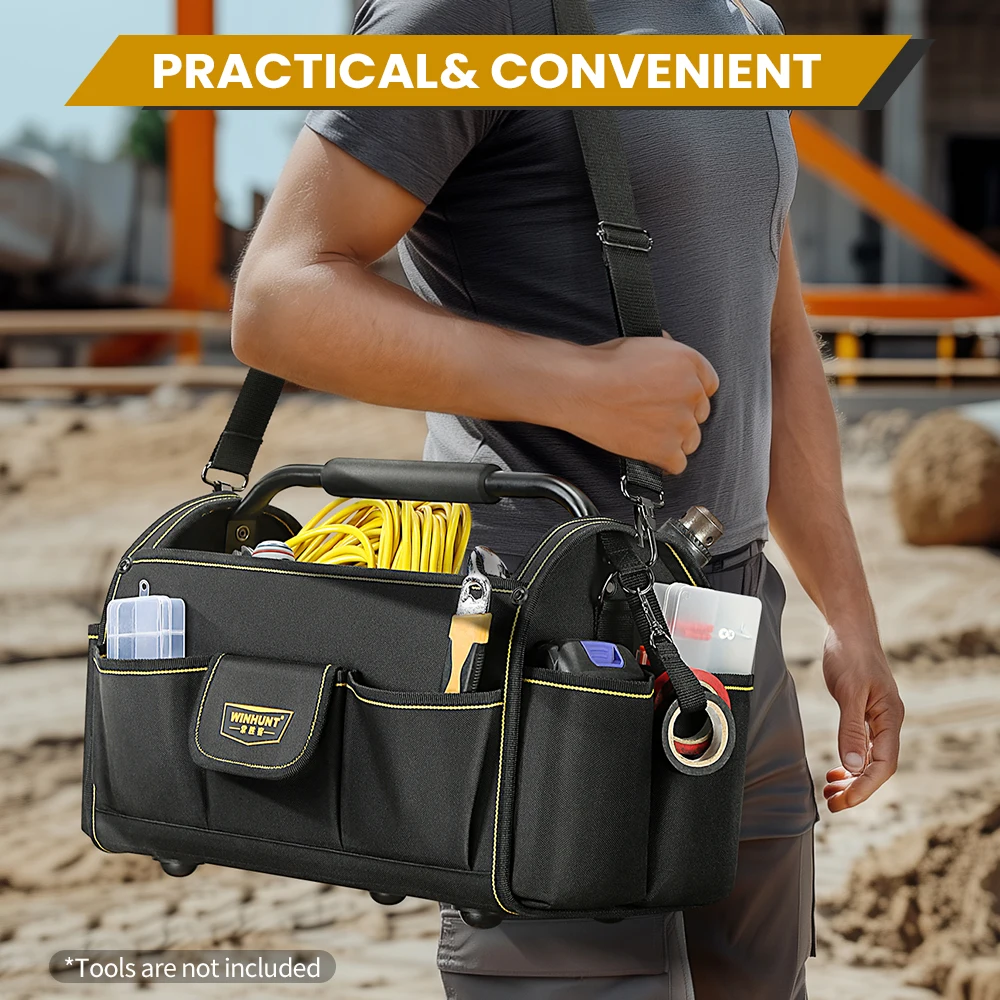 WINHUNT Electrician Tool Bag,Tool Tote: Strong, Durable Canvas, Portable & Multi-functional for Maintenance & Carpentry!