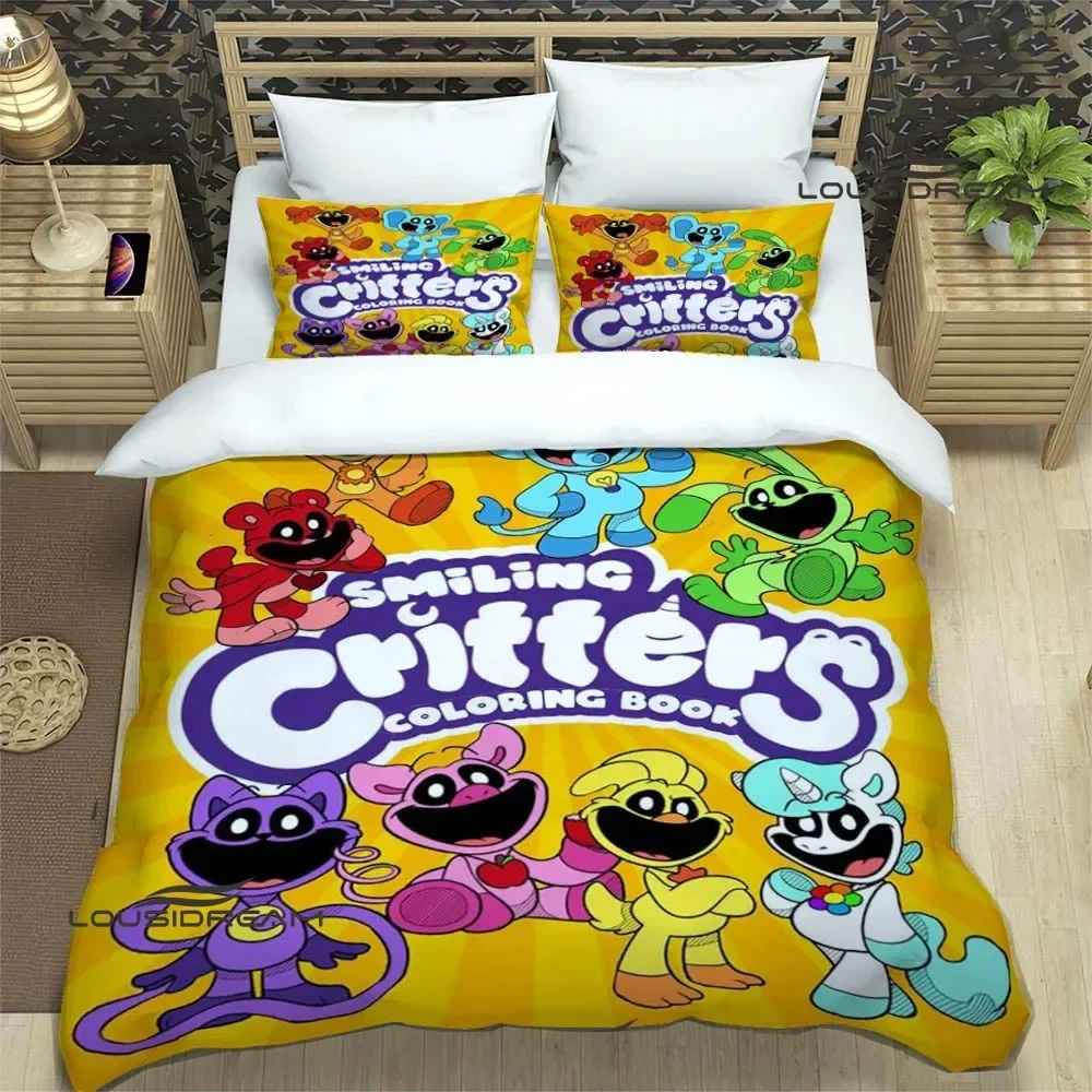 Juegos de cama de dibujos animados S-smiling Critters, suministros de cama exquisitos, funda nórdica, juego de funda de edredón de regalo de cumpleaños de lujo