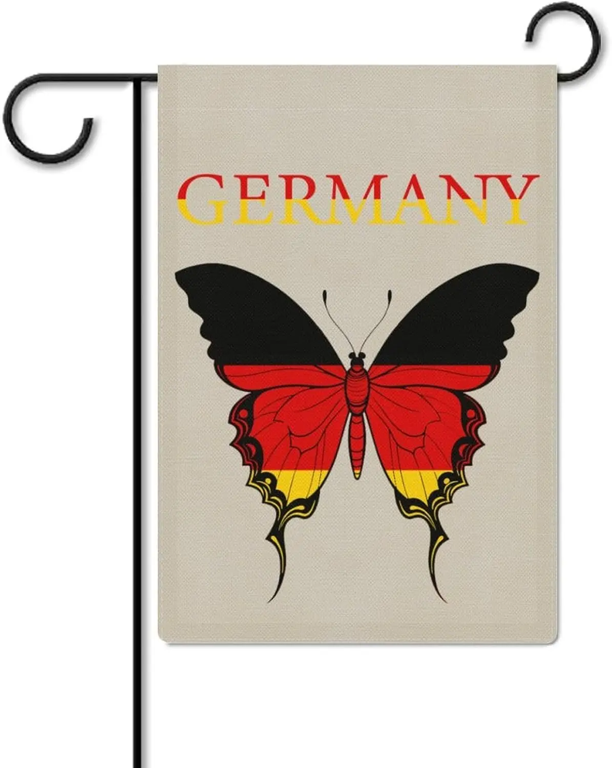 Garden Flag 12X18 Inches Double Sided Germany Butterfly German Flag Printed Patriotic Banner Decor for Outside House Indoor jjp