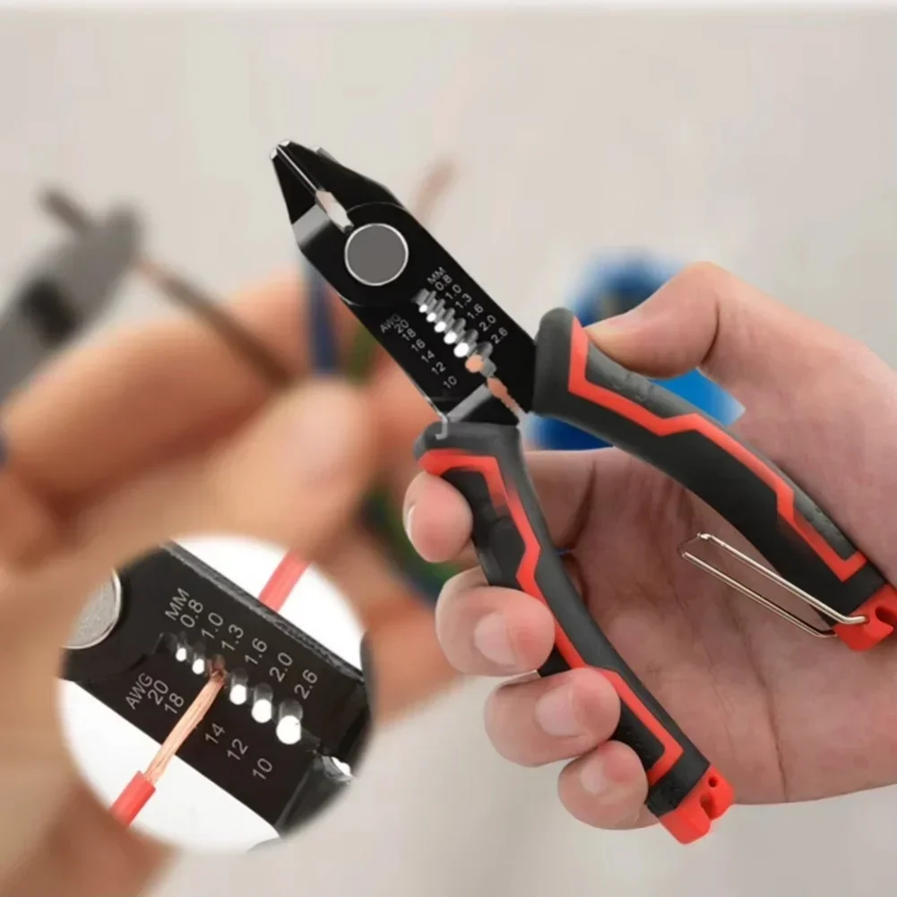 Wire Stripper Pliers 6 Inch Multi Purpose Diagonal Cutter With Precision Ground Blades For Clean Wire Stripping