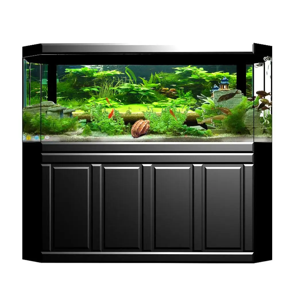 One Side Aquarium 3D Background Poster Decoration Wallpaper Sticker, Fish Tank Wall Decoration Sticker Aquarium Landscape Poster