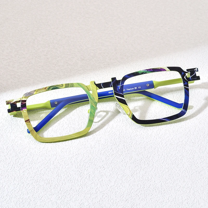 FONEX Dopamin Pure Titanium Eyeglasses Frame Men Brand Design Vintage Square Glasses Women Retro Japanese Eyewear 85910