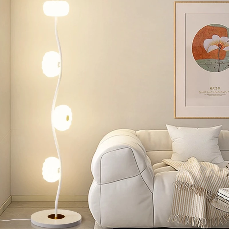 الشمال الإبداعية الحد الأدنى مصابيح أرضية كروية بولي كلوريد الفينيل عاكس الضوء شخصية الفن ديكور جو أضواء عمودية الإنارة #2