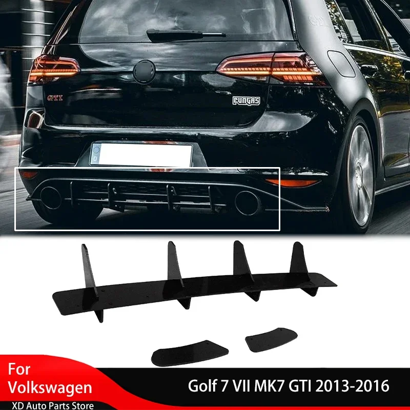 

Rear Bumper Fins Diffuser for Volkswagen Golf 7 VII MK7 GTI 2013-2016 Rear Side Splitters Spoiler Lip Rear Blade Spoiler
