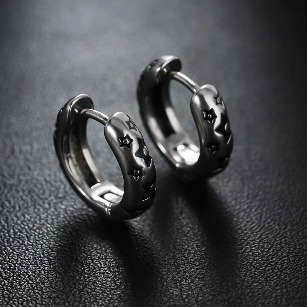 1pair Five-pointed star earrings - not fading fashionable for both men and women high-end and versatile accessories