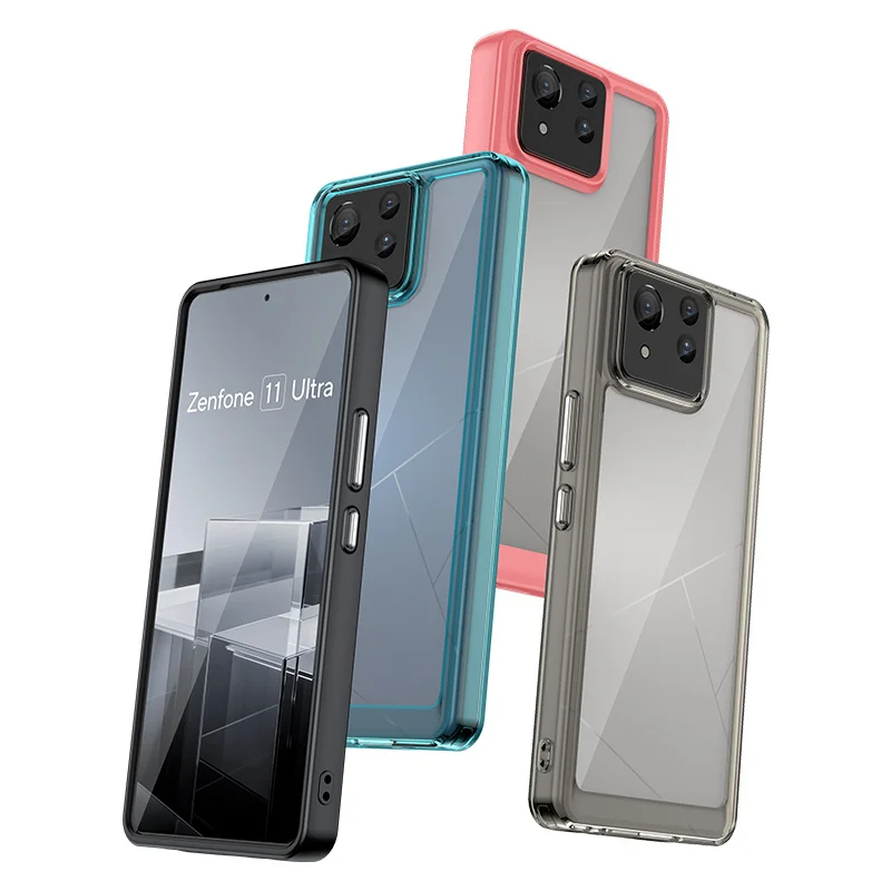 For Asus Zenfone 11 Ultra AI2401 Case Shockproof Silicone TPU Bumper with Clear Hard Cover Phone Case for Asus Zenfone 11 Ultra