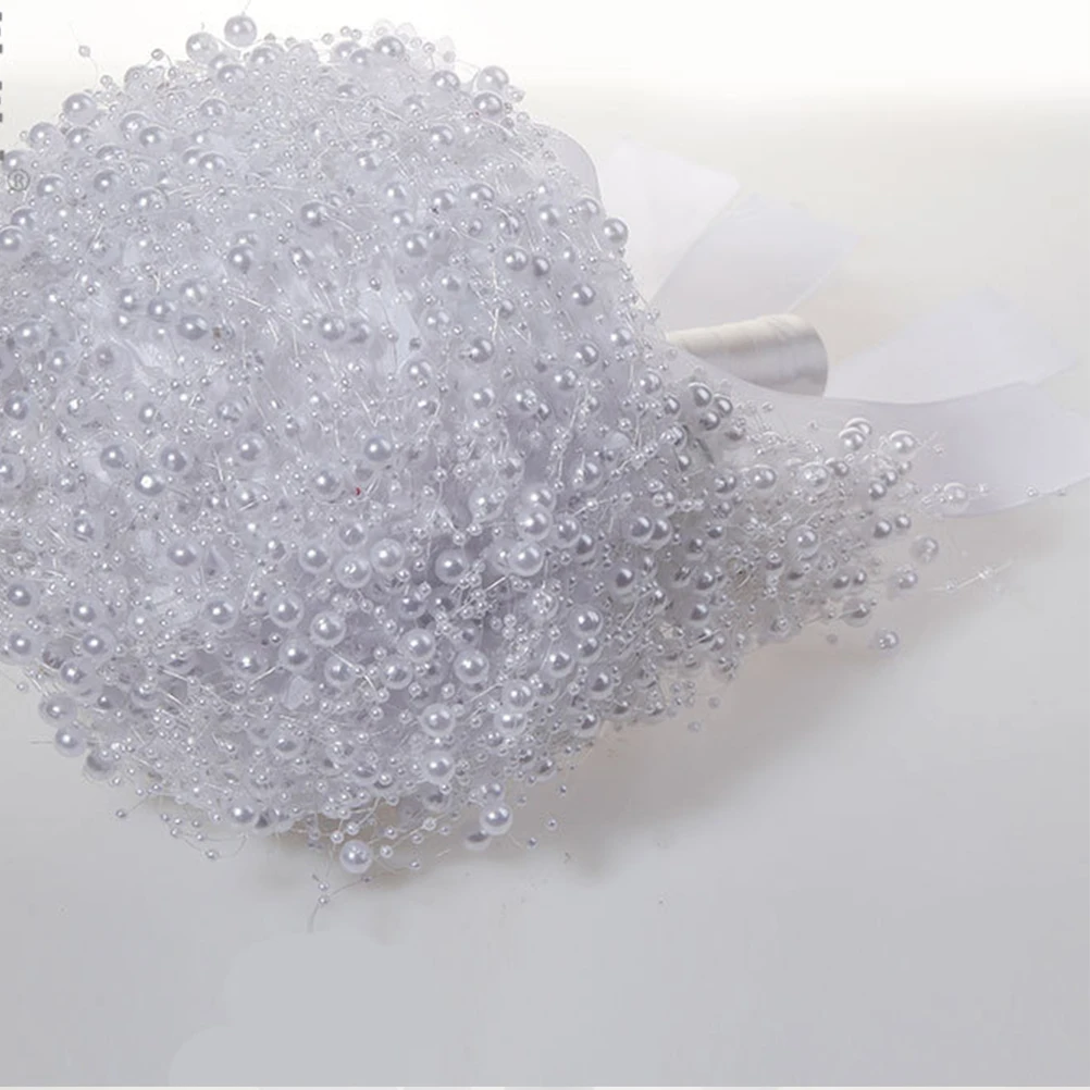 

Bridal Bouquet Wedding Flower Decor Artificial Pearl Design Elegant Bride Holding Flowers Bridesmaid Toss Supplies