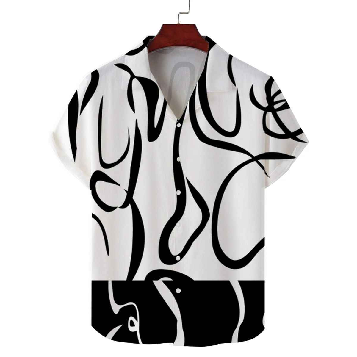 Moda casual masculina gola cubana camisa de manga curta personalizado impresso cardigan havaiano flor topo para homem