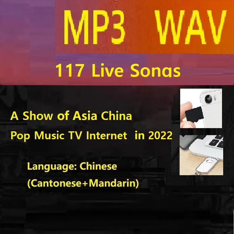 117 MP3 WAV LRC Live Songs Asia China Pop Music TV Internet A Show in 2022 Mobile Computer Car Memory TF SD Card USB Flash Disk