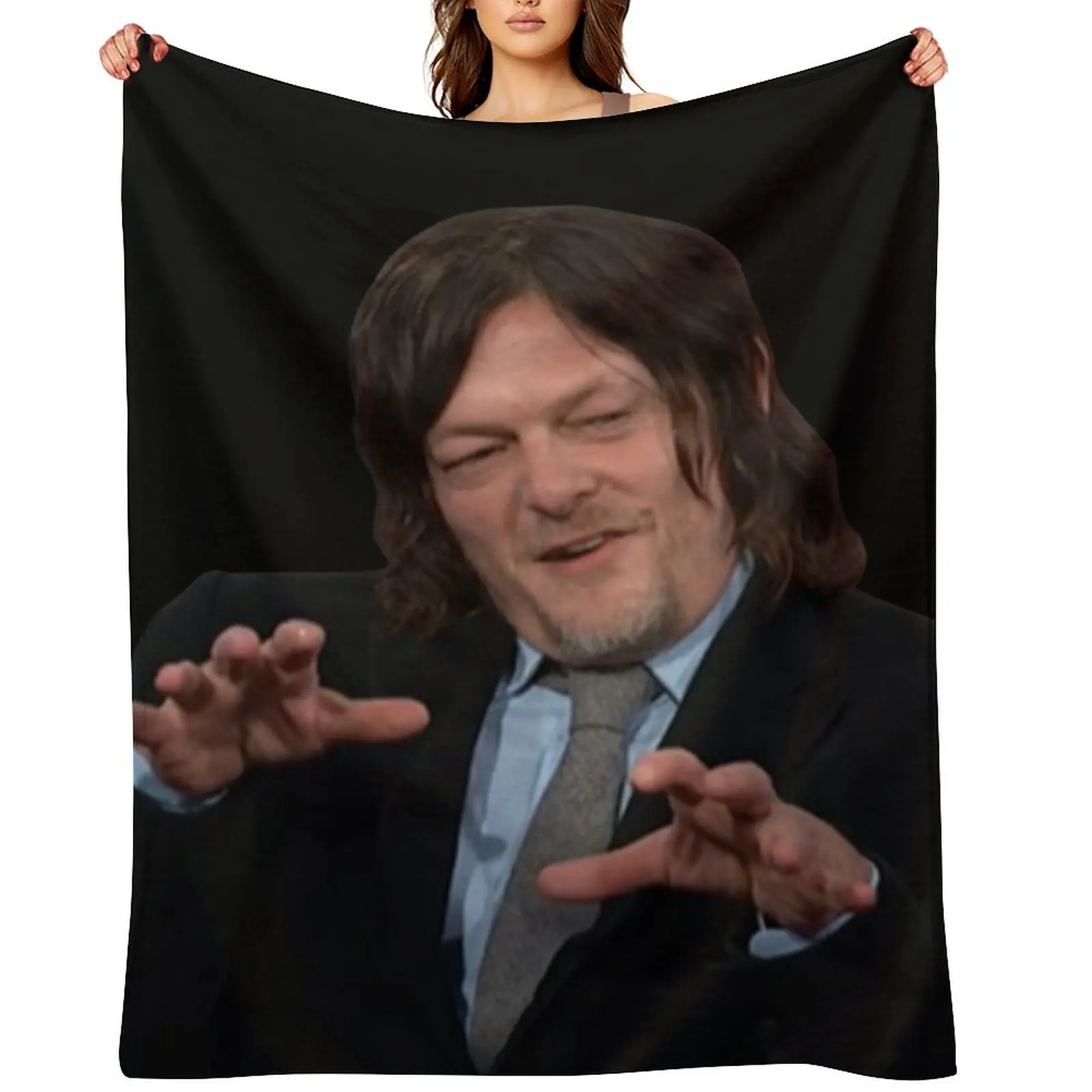 

norman reedus cat Throw Blanket Decorative Beds decorative Luxury Brand Giant Sofa Blankets