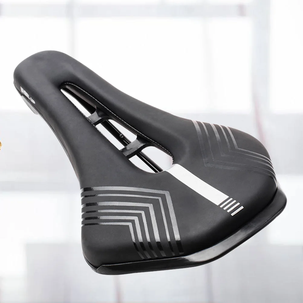 

Comfortable Saddle for Cycling Thickened Road Bike Seat Shock Absorbing Lightweight Design Reflective Safety Pad